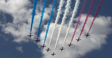 Red Arrows in Flight