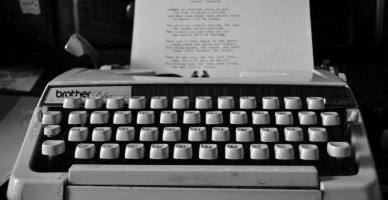 Poem on a typewriter