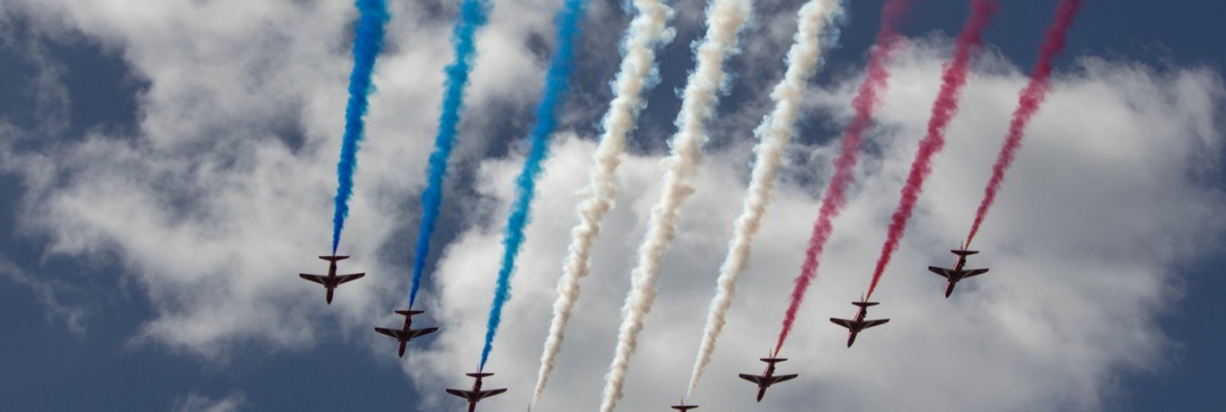 Red Arrows in Flight